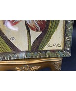 Arnie P Fisk Flower Still Glass Trinket Dish 6” Square - €15,47 EUR