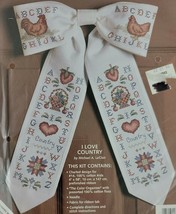 Spring Country Bow Embroidery Kit Rooster Chicken Door Farmhouse French NEW - £11.15 GBP