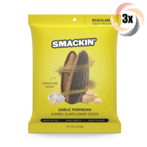 3x Bag Smackin&#39; Garlic Parmesan Flavor Jumbo Sunflower Seeds | 4oz | Sma... - £15.23 GBP