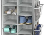 Grey 20-Pair Simple Houseware Shoe Stand Tower Rack With Side Hanging Bag. - $51.94