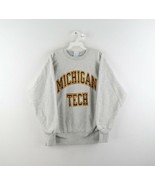 Vtg 80s Champion Reverse Weave Michigan Tech Sweatshirt Heather Gray USA... - $297.81 CAD