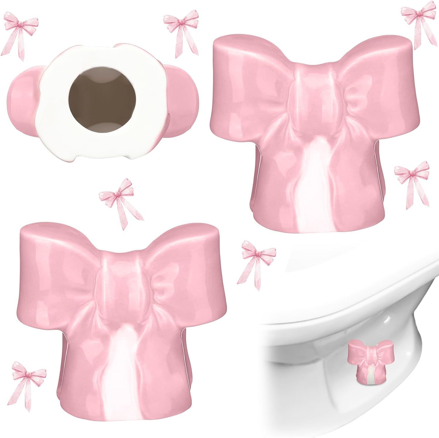 2 Pack Toilet Bolt Caps Decorative Coquette Pink Bow Bolt Screw Cover Caps - $41.93