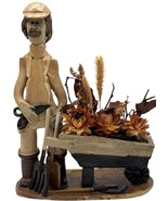 Vintage Laura Dunn Ceramic Art Pottery 1982 Gardening Man with Wheelbarr... - $559.90 MXN