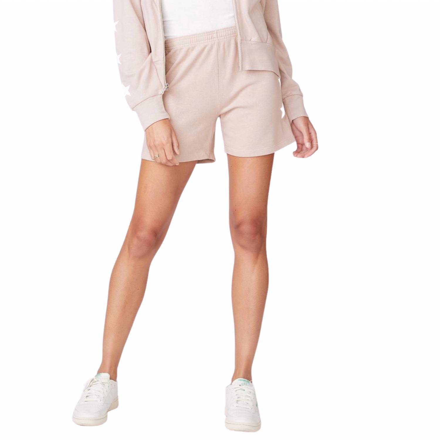 Monrow printed star short in TAUPE