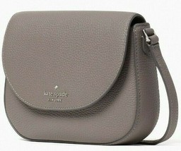 Kate Spade Leila Mini Flap Crossbody Hare Grey Leather WLR00396 Gray NWT $239 FS - £86.11 GBP