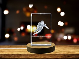 LED Base included | American Football Player 3D Engraved Crystal 3D Engraved - £31.26 GBP+