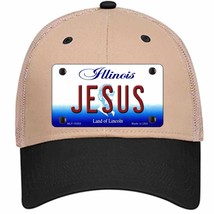 Jesus Illinois Novelty Khaki Mesh License Plate Hat - £22.93 GBP