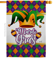 Mardi Gras Fun House Flag 28 X40 Double-Sided Banner - £29.71 GBP