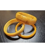 Vintage Butterscotch Bakelite Bangles Lot of 3 Stackers Tested Swirl Solid - £93.42 GBP