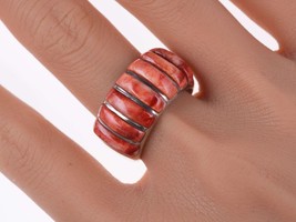 sz10 Betty Thomas Sanel Navajo Sterling and spiny oyster ring - £152.52 GBP
