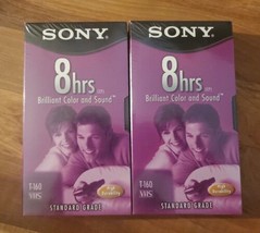 2pc New Sealed Sony Premium VHS Tape T-160 8 Hour - £13.15 GBP
