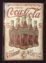 Coca Cola Coke 5 Cent Bottle Advertising Vintage Retro Wall Decor Metal Tin Sign - £14.93 GBP