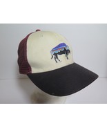 Patagonia Fitz Roy Buffalo Bison Trucker Hat Maroon White Black Cap Snap... - $18.94