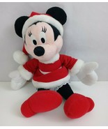 Vintage Disney Minnie Mouse Santa 13&quot; Rattle Plush Collectible - $307.98 MXN