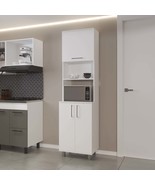 White Kayenta Pantry: 2 Pneumatic Doors &amp; Open Shelves - $567.66 CAD