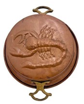 Copper Scorpion Pan Mold Round Tin Lined Wall Art  7&quot; Vintage - $32.66