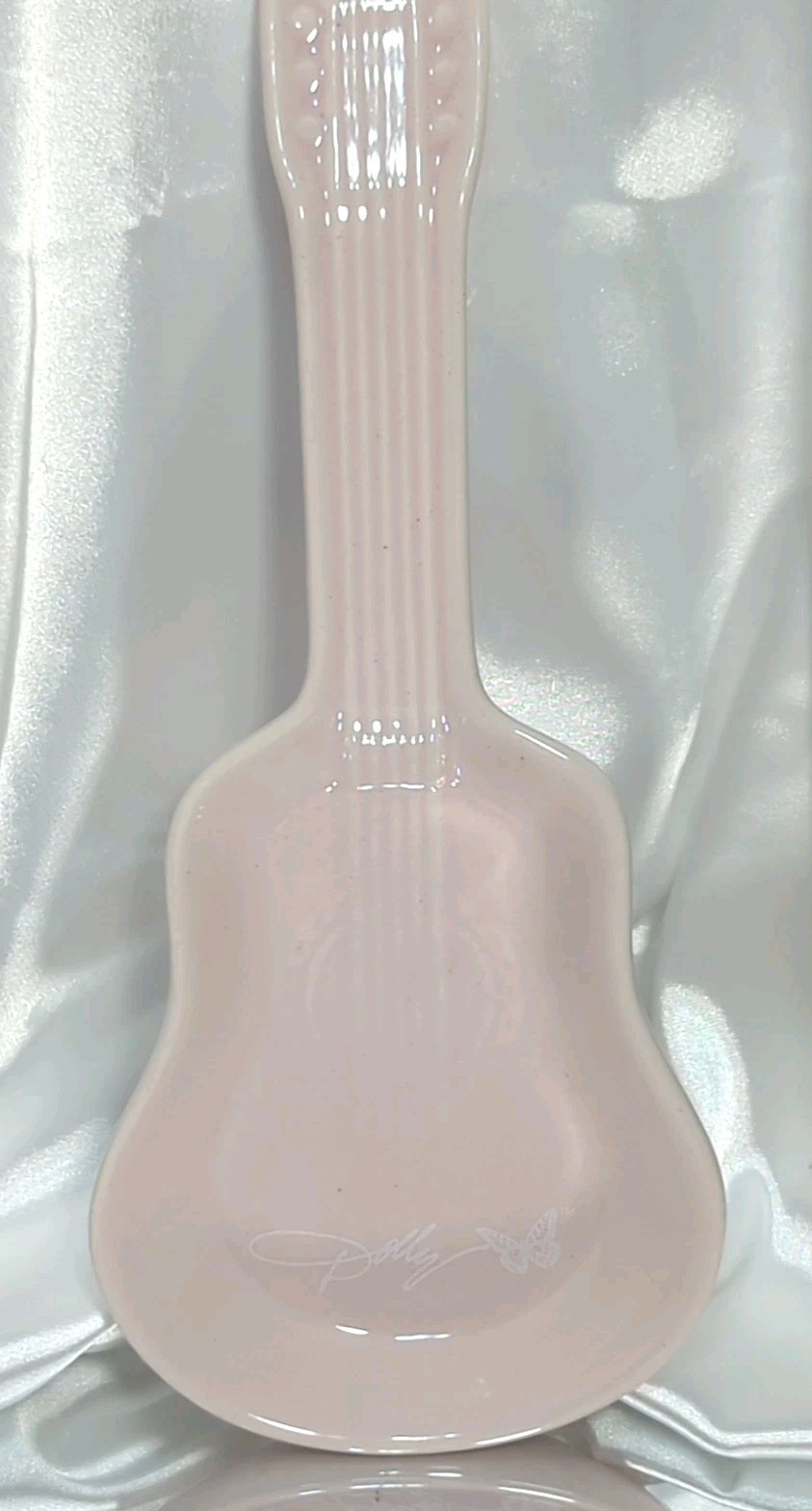 Dolly Parton Kitchen Collection Pink Guitar Spoon Rest NEW Discontinued - $14.99