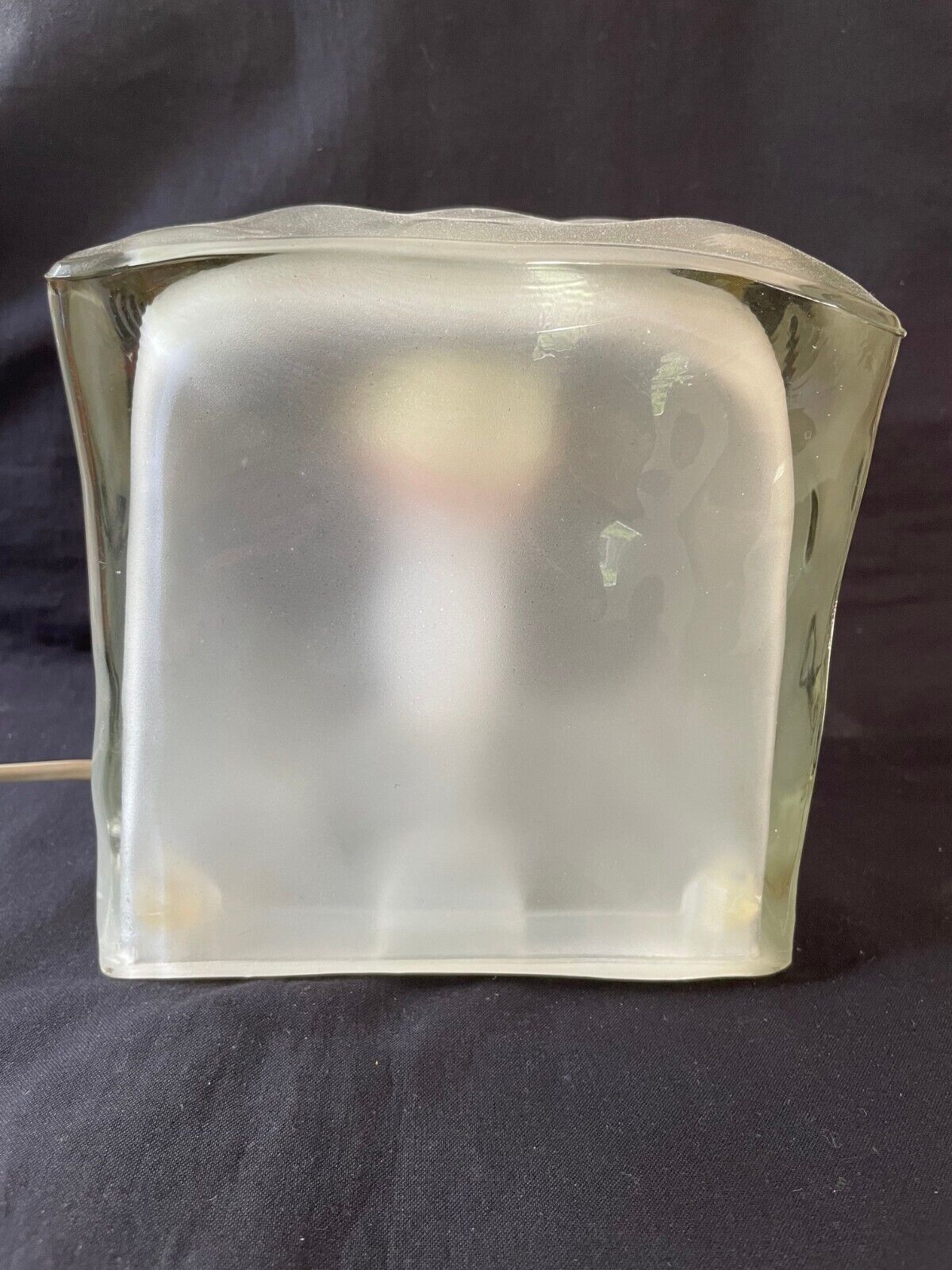 IKEA Iviken Light Modern Ice Cube Table Lamp 6” White Frosted Glass WORKS
