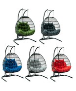 2-Person Wicker Folding Collapsible Outdoor Hanging Egg Swing Chair – 5 ... - $1,229.89