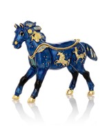 Keren Kopal Blue Horse Trinket Box Hand made with Austrian Crystal - $1,187.71 MXN