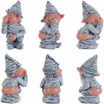 Naughty Pooping Garden Gnome Funny Ornament Home Miniature Statue Resin ... - $17.99