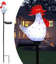 Afirst Decorative Solar Lights Outdoor Solar Rooster Stake Lights Hand B... - £33.85 GBP