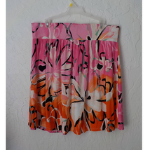 Lane Bryant Pink Orange Floral Mini Skirt Women 14 / 16 A-Line Elastic W... - £12.65 GBP