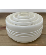 Milk Glass Ceiling Light Shade Cover Vintage Round 6&quot; Ribbed Tiered Pattern - €25,75 EUR