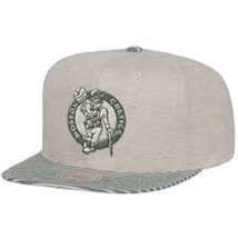 Mitchell and Ness NBA Boston Celtics White Oatmeal Heather Snapback Hat Cap NEW - £36.76 GBP