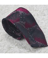 Vintage Givenchy Monsieur Tie Mens Black Pink Polyester Silk Made in USA... - $29.65