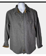 Legendary Whitetails Mens LT Gray Flannel Shirt Lg Tall Buck Camp Button Up - $32.83 CAD