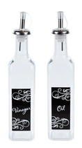 Set of Oil &amp; Vinegar Pourers  with Metal Pour Spouts 12 oz - £7.86 GBP