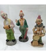 Set Of (3) Vintage 7.5&quot; Porcelain Street Clowns  With Instruments And Club - $10.86 CAD