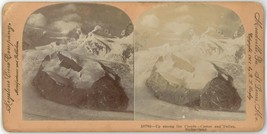 c1890&#39;s Stereoview Card View of Mountain Peaks in Switzerland Gorner Grat - £7.56 GBP