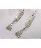 SAILBOAT Vintage EARRINGS with Floral Design in STERLING Silver - 2 inches long - $55.00