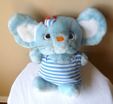 SANRIO Mouse Plush 1986&quot; Vintage 11&quot; Tall Blue Striped w/cap Hard To Find!! - £45.88 GBP