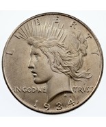 1934 $1 Silver Peace Dollar in BU Condition, Excellent Eye Appeal, Full ... - £122.69 GBP