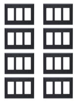Leviton 80411-00E GFCI/Rocker Wall Plate 3-Gang 4-1/2&#39;&#39; H x 6-3/8&#39;&#39; W Bl... - $368.69 MXN