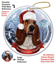 Assorted Basset Hound Red Tri Howliday Dog Christmas Ornament Decoration - £12.21 GBP