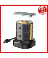 Compact Power Strip with 15W Wireless Charger &amp; 8 Outlets for Home Office - $84.38 CAD