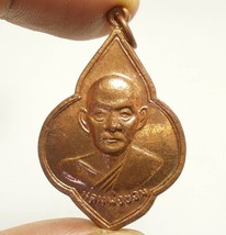 lp Khom coin Thai Buddha real amulet powerful pendant blessed in 1962 (2505 BE.) - £67.84 GBP