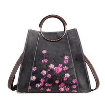 Vintage Embossing Leather Women Bag 2022 New Nature Soft Cowhide Large Capacity  - £116.63 GBP
