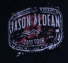 Jason Aldean Tour shirt 2011 with cities &amp; dates Black Tee Shirt Size S Sh1 - £6.11 GBP