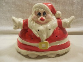 Vtg Kreiss Japan Ceramic Christmas Psycho Santa Toothpick Hors D&#39;Oeuvres Holder - $27.95