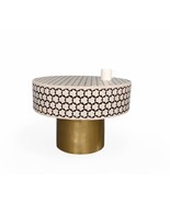 New Handmade Bone onlay Coffee Table, Black &amp; White Bone Inlay Table, Bo... - $689.05 CAD