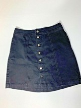 Charter Club Jean Shop Womens Sz 6 Black Button Up Skirt Knee Length  - $10.89