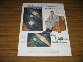 1950 Print Ad Lord Elgin &amp; Lady Elgin Wrist Watch Walter Teninga U of M ... - $13.39