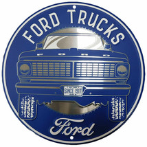 Ford Trucks Built Tough Since 1917 Round 12&quot; Diameter Metal Plate Sign - £19.60 GBP