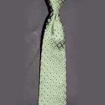 Club Room Men Dress Silk Tie Green with Blue 60&quot; long 4&quot; wide - £10.73 GBP