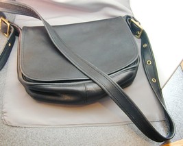 Classic Black Coach Patricia Legacy Cross Body Saddle Flap Messenger Bag... - $125.00